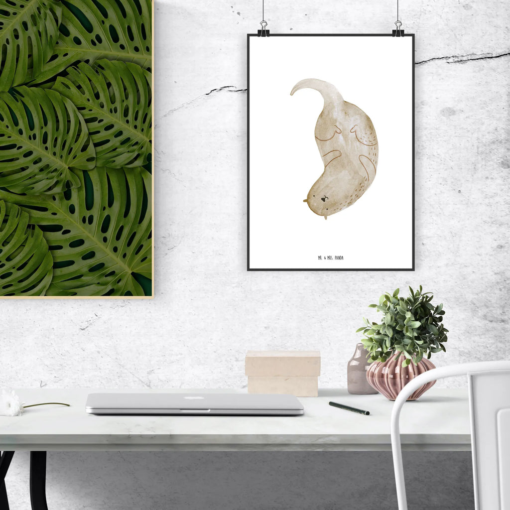 Poster Otter Kopfüber Wanddekoration, Mr. & Mrs. Panda Poster, Wandposter, drucke, wandkunst, wanddeko, kunstdruck poster, grafikposter, Posterdruck, Wandschmuck, Deko Bild, Kunstdruck, kunstposter, Wanddeko Bild, wanddruck, Wandbild, Plakat, Poster, kunst für die wand, Bild, Designposter, Bild für Wand, Seeotter, Fischotter, Otter, Otter Seeotter See Otter