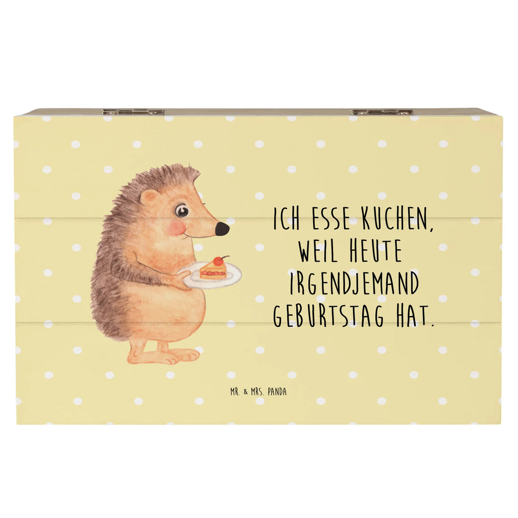 Holzkiste Igel Kuchenstück Erinnerungsbox, Erinnerungskiste, Dekokiste, Kiste, Holzkiste, XXL, Aufbewahrungsbox, Schatulle, Geschenkbox, Geschenkdose, Schatzkiste, Truhe, Tiermotive, Gute Laune, lustige Sprüche, Tiere, Igel, Backen Geschenk, Kuchen backen, Torte, Einladung Party, Geburtstagskuchen, Essen Spruch, Kuchen