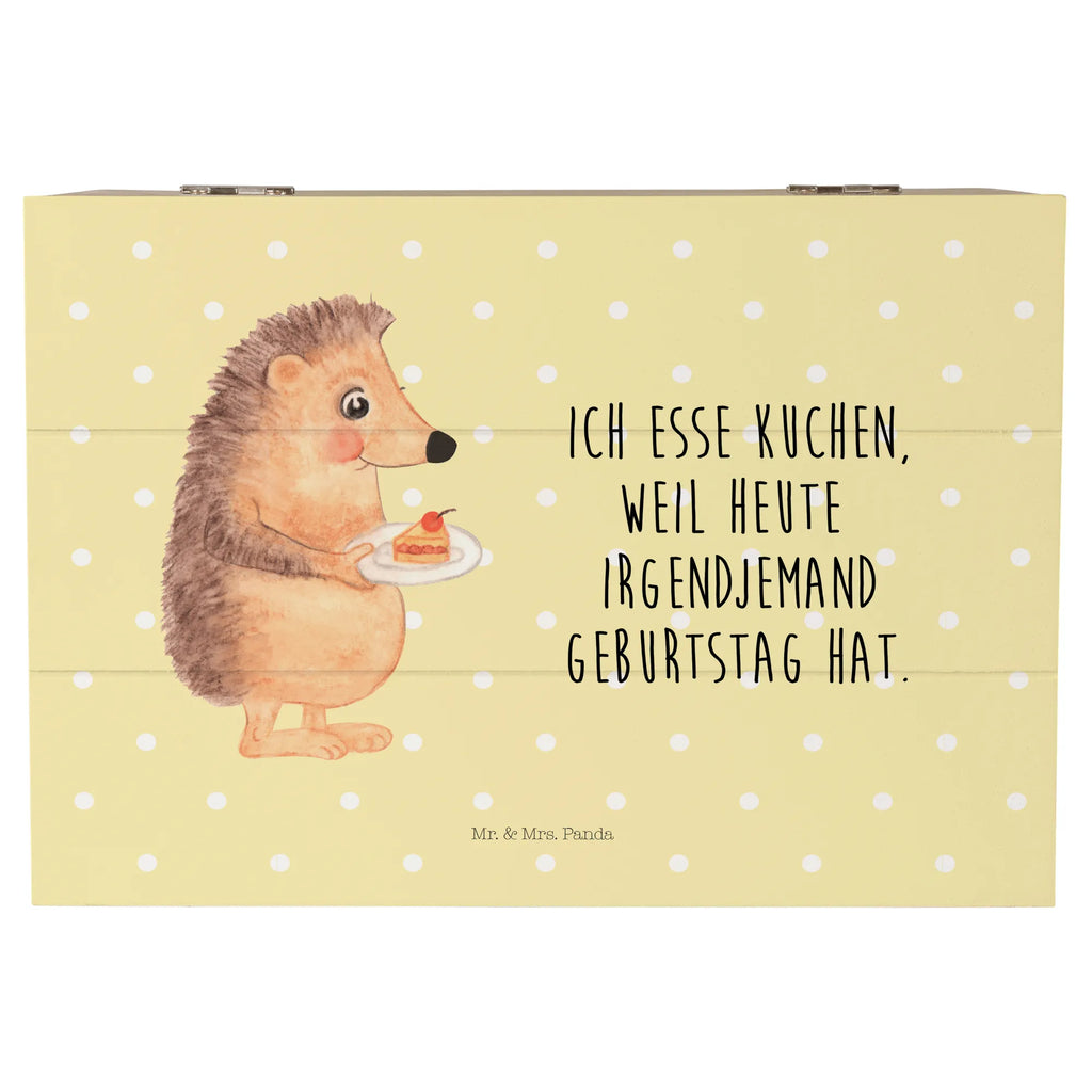 Holzkiste Igel Kuchenstück Erinnerungsbox, Erinnerungskiste, Dekokiste, Kiste, Holzkiste, XXL, Aufbewahrungsbox, Schatulle, Geschenkbox, Geschenkdose, Schatzkiste, Truhe, Tiermotive, Gute Laune, lustige Sprüche, Tiere, Igel, Backen Geschenk, Kuchen backen, Torte, Einladung Party, Geburtstagskuchen, Essen Spruch, Kuchen