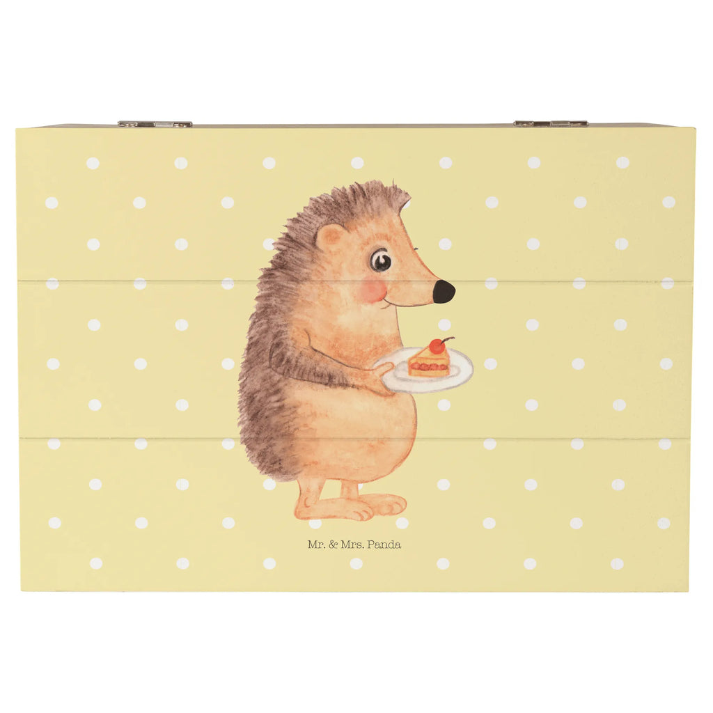 Holzkiste Igel Kuchenstück Erinnerungsbox, Erinnerungskiste, Dekokiste, Kiste, Holzkiste, XXL, Aufbewahrungsbox, Schatulle, Geschenkbox, Geschenkdose, Schatzkiste, Truhe, Tiermotive, Gute Laune, lustige Sprüche, Tiere, Igel, Backen Geschenk, Kuchen backen, Torte, Einladung Party, Geburtstagskuchen, Essen Spruch, Kuchen