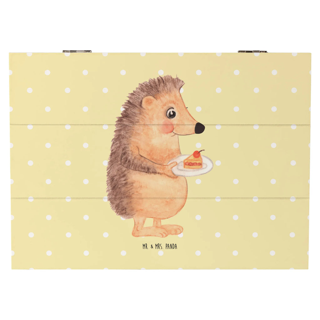 Holzkiste Igel Kuchenstück Erinnerungsbox, Erinnerungskiste, Dekokiste, Kiste, Holzkiste, XXL, Aufbewahrungsbox, Schatulle, Geschenkbox, Geschenkdose, Schatzkiste, Truhe, Tiermotive, Gute Laune, lustige Sprüche, Tiere, Igel, Backen Geschenk, Kuchen backen, Torte, Einladung Party, Geburtstagskuchen, Essen Spruch, Kuchen