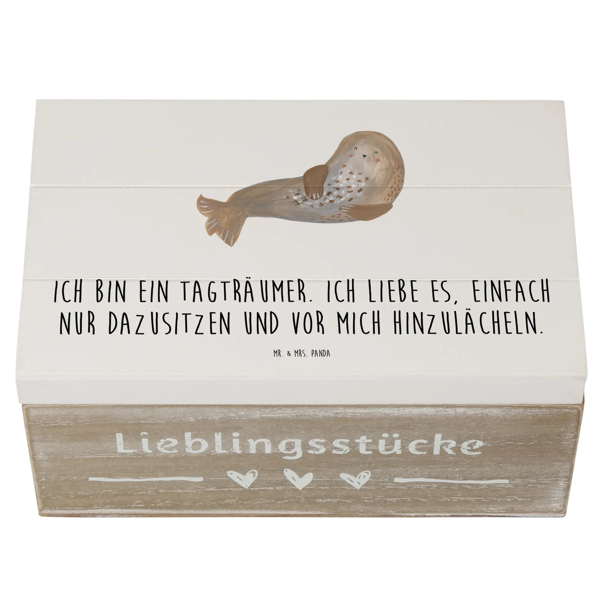 Holzkiste Robbe Lachen