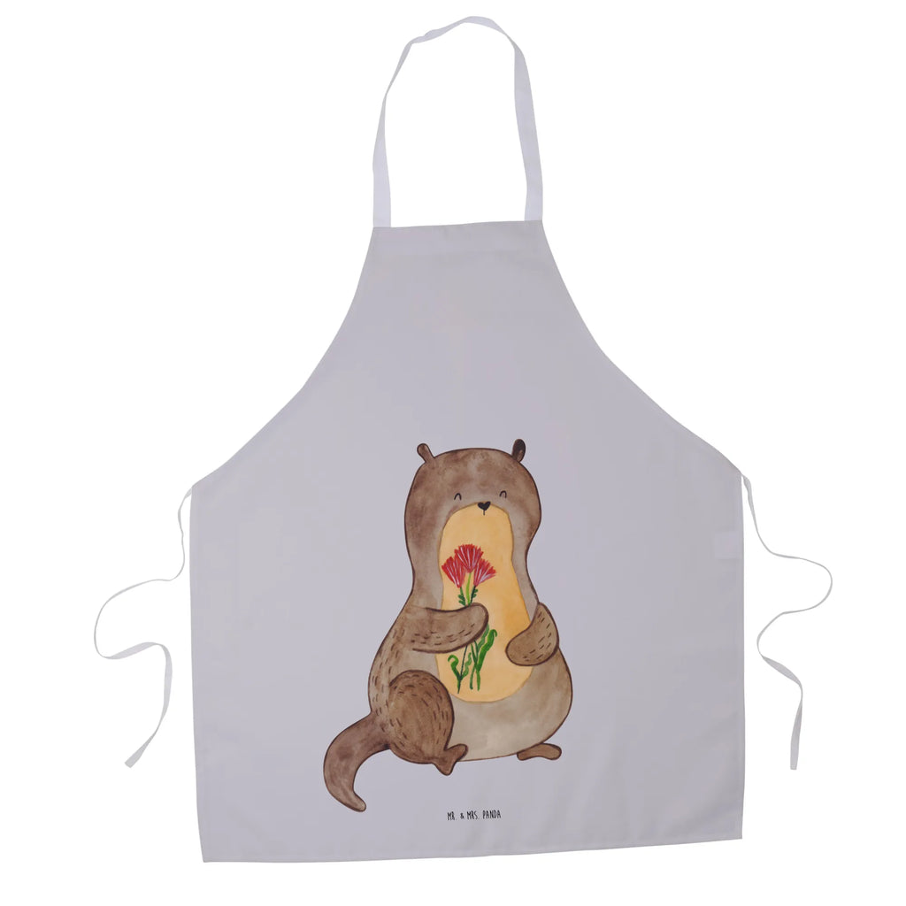 Apron otter Bunch of flowers cooking apron, baking apron, apron, baking, Cooking, kitchen apron, grill apron, otter, marten, sea otter, European otter, water mammal, aquatic animal, baby otter, predator, water, otter gifts, animal lover, gift ideas for animal lovers, animal, mammal, water animal, gifts for people in love, Otter Sea Otter Lake Otter
