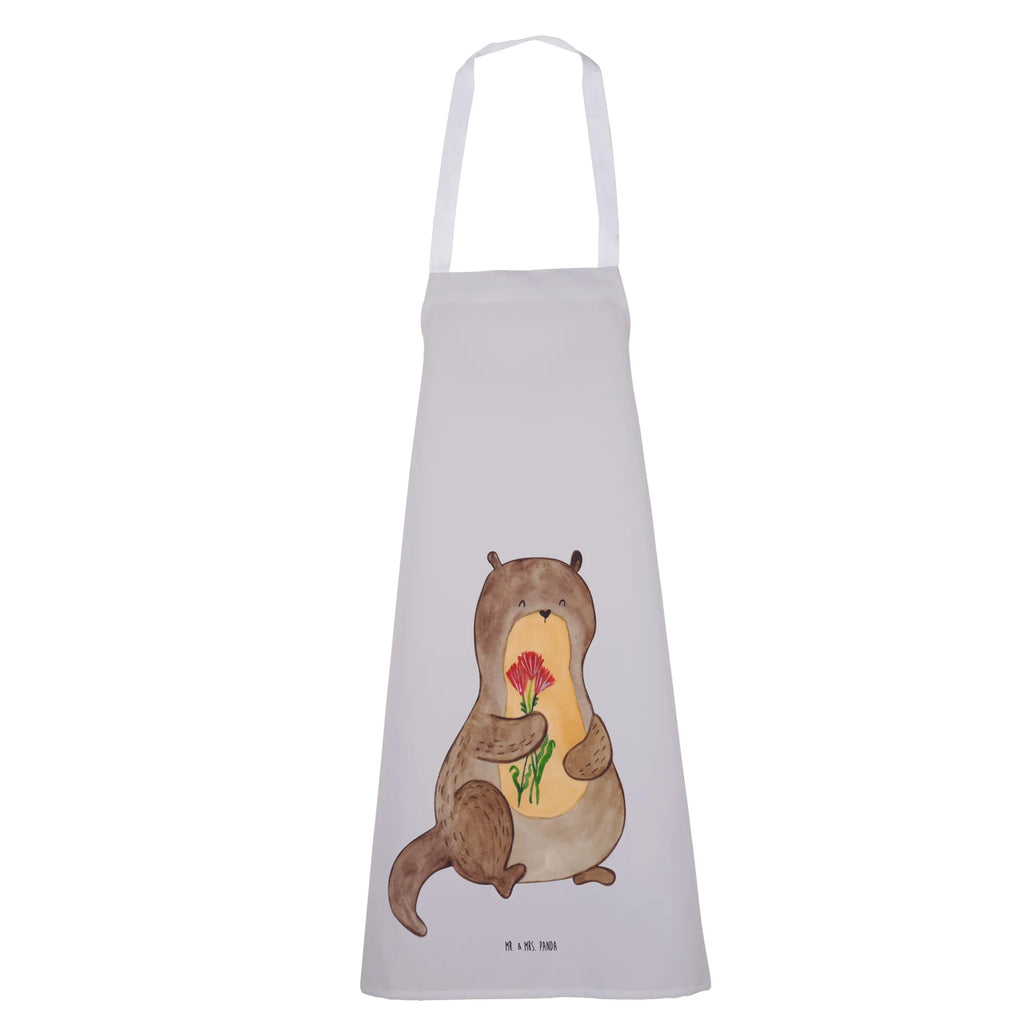 Apron otter Bunch of flowers cooking apron, baking apron, apron, baking, Cooking, kitchen apron, grill apron, otter, marten, sea otter, European otter, water mammal, aquatic animal, baby otter, predator, water, otter gifts, animal lover, gift ideas for animal lovers, animal, mammal, water animal, gifts for people in love, Otter Sea Otter Lake Otter