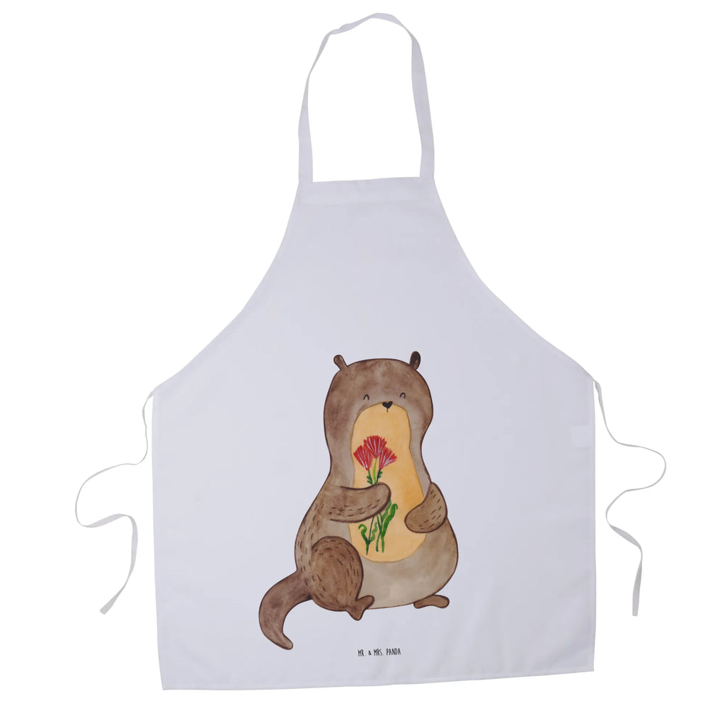 Apron otter Bunch of flowers cooking apron, baking apron, apron, baking, Cooking, kitchen apron, grill apron, otter, marten, sea otter, European otter, water mammal, aquatic animal, baby otter, predator, water, otter gifts, animal lover, gift ideas for animal lovers, animal, mammal, water animal, gifts for people in love, Otter Sea Otter Lake Otter
