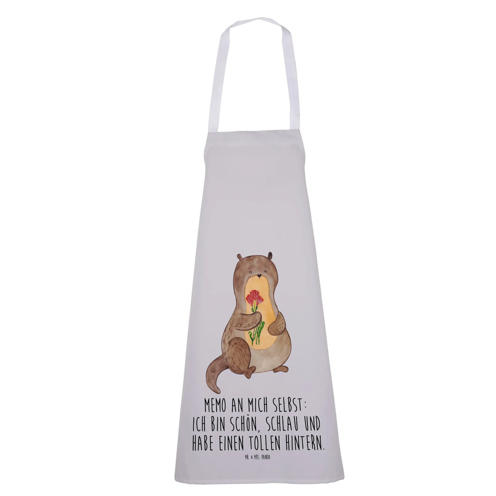 Apron otter Bunch of flowers cooking apron, baking apron, apron, baking, Cooking, kitchen apron, grill apron, otter, marten, sea otter, European otter, water mammal, aquatic animal, baby otter, predator, water, otter gifts, animal lover, gift ideas for animal lovers, animal, mammal, water animal, gifts for people in love, Otter Sea Otter Lake Otter