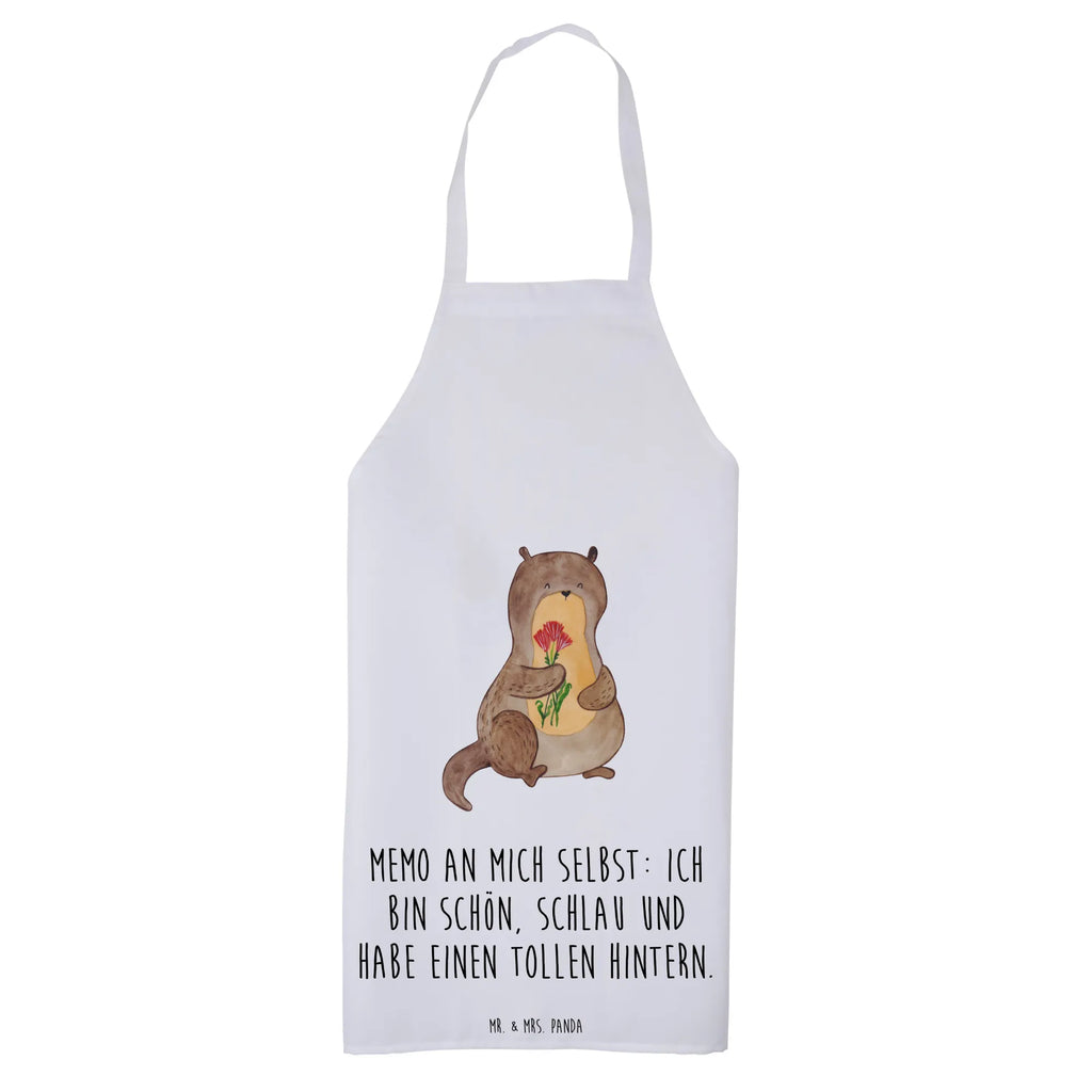 Apron otter Bunch of flowers cooking apron, baking apron, apron, baking, Cooking, kitchen apron, grill apron, otter, marten, sea otter, European otter, water mammal, aquatic animal, baby otter, predator, water, otter gifts, animal lover, gift ideas for animal lovers, animal, mammal, water animal, gifts for people in love, Otter Sea Otter Lake Otter