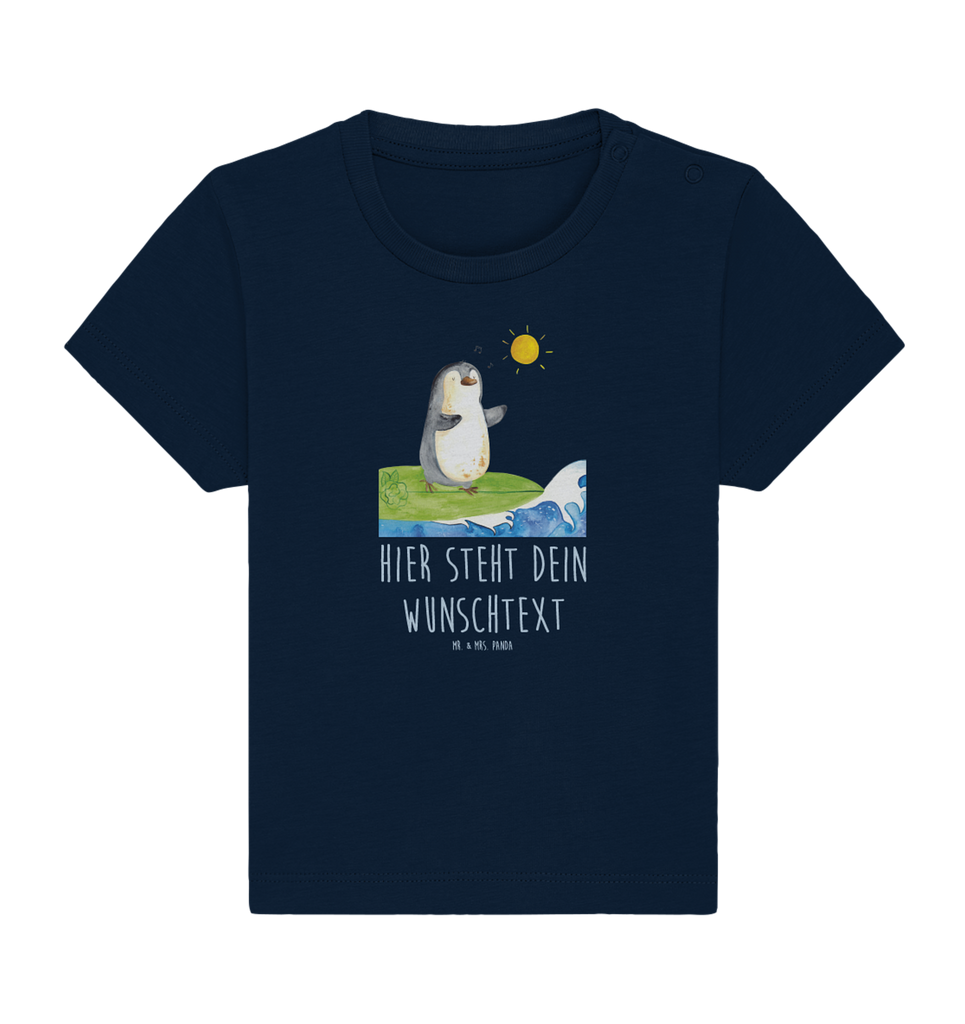 Personalisiertes Baby Shirt Pinguin Surfer Personalisiertes Baby T-Shirt, Personalisiertes Jungen Baby T-Shirt, Personalisiertes Mädchen Baby T-Shirt, Personalisiertes Shirt, Pinguin, Pinguine, surfen, Surfer, Hawaii, Urlaub, Wellen, Wellen reiten, Portugal