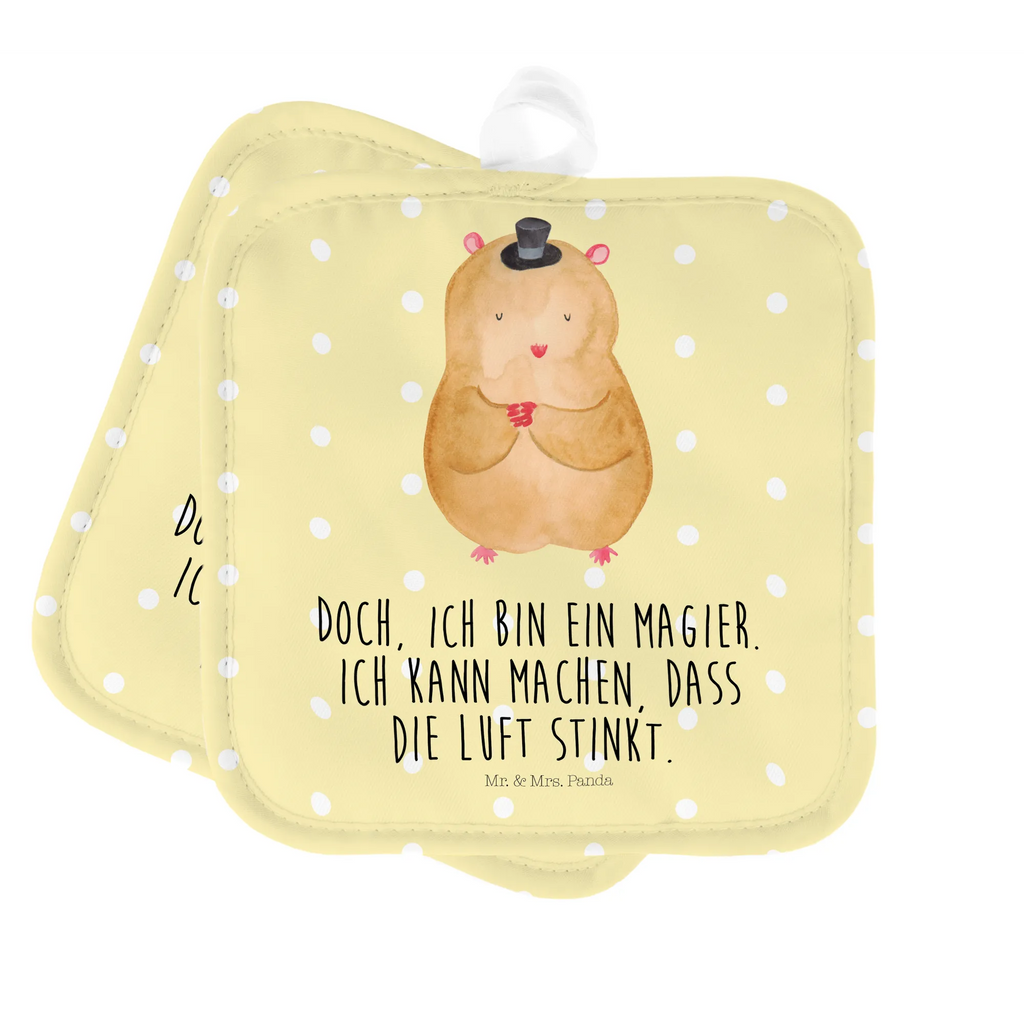 2er Set Topflappen  Hamster Hut Topfuntersetzer, Topflappenset, Topflappen 2er Set, Topflappen Set, Topfhandschuhe, Topflappen, topfhalter, 2er Set Topflappen, Lustige Sprüche, Tiere, Tiermotive, Gute Laune, Magier, Zylinder, Hut, Zwerghamster, Zauberer, Hamster