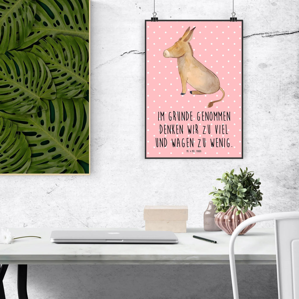 Plakat Osioł Wanddeko Bild, Raumdekoration, Kunstdruck, Designposter, Bild, Poster, Wandposter, Kinderposter, Küchenposter, Wanddeko, Posterdruck, Wanddekoration, Mr. & Mrs. Panda Poster, Handgemaltes Poster, Tiermotive, Gute Laune, lustige Sprüche, Tiere, Weisheit, positive gedanken, Ziel, Esel, Lebensziel, Lebensglück, Lebensmut, tapferkeit, Mut, zuversicht, erfolg