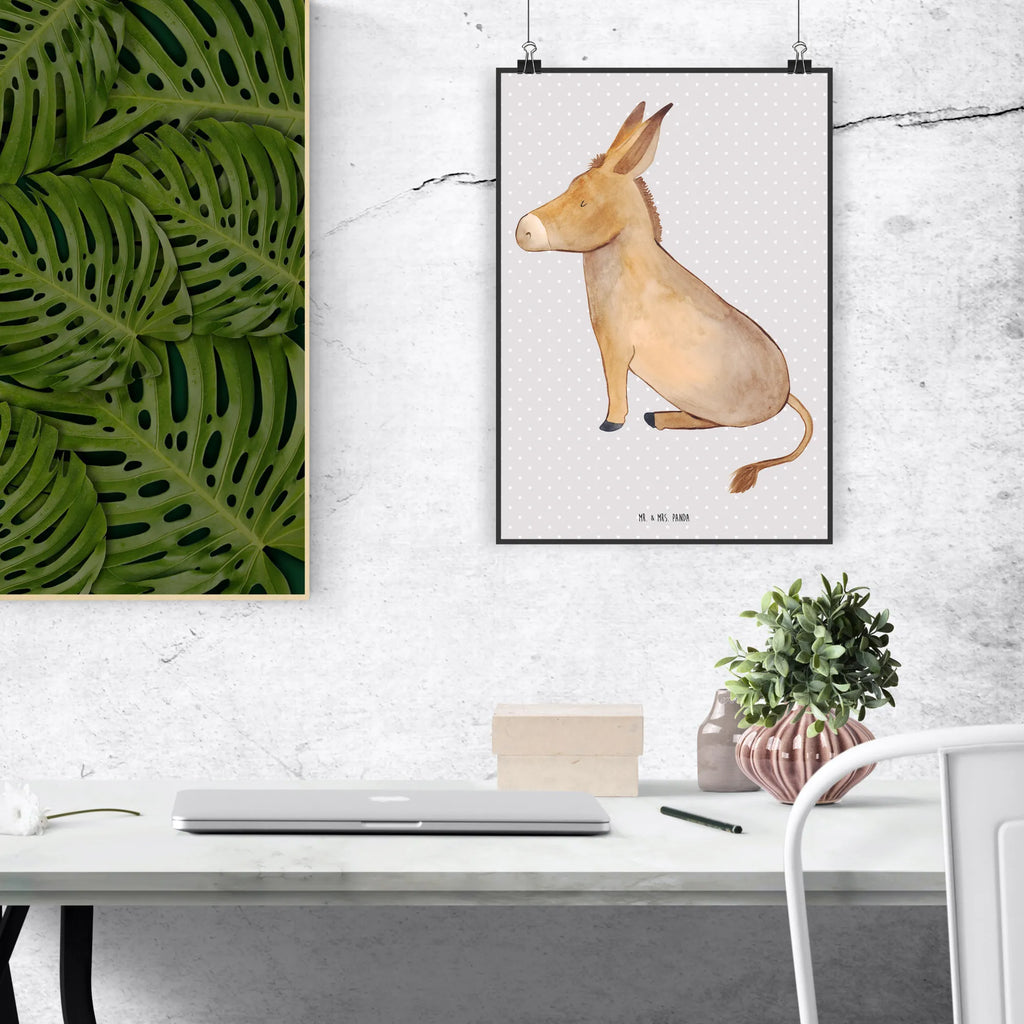 Plakat Osioł Wanddeko Bild, Raumdekoration, Kunstdruck, Designposter, Bild, Poster, Wandposter, Kinderposter, Küchenposter, Wanddeko, Posterdruck, Wanddekoration, Mr. & Mrs. Panda Poster, Handgemaltes Poster, Tiermotive, Gute Laune, lustige Sprüche, Tiere, Weisheit, positive gedanken, Ziel, Esel, Lebensziel, Lebensglück, Lebensmut, tapferkeit, Mut, zuversicht, erfolg