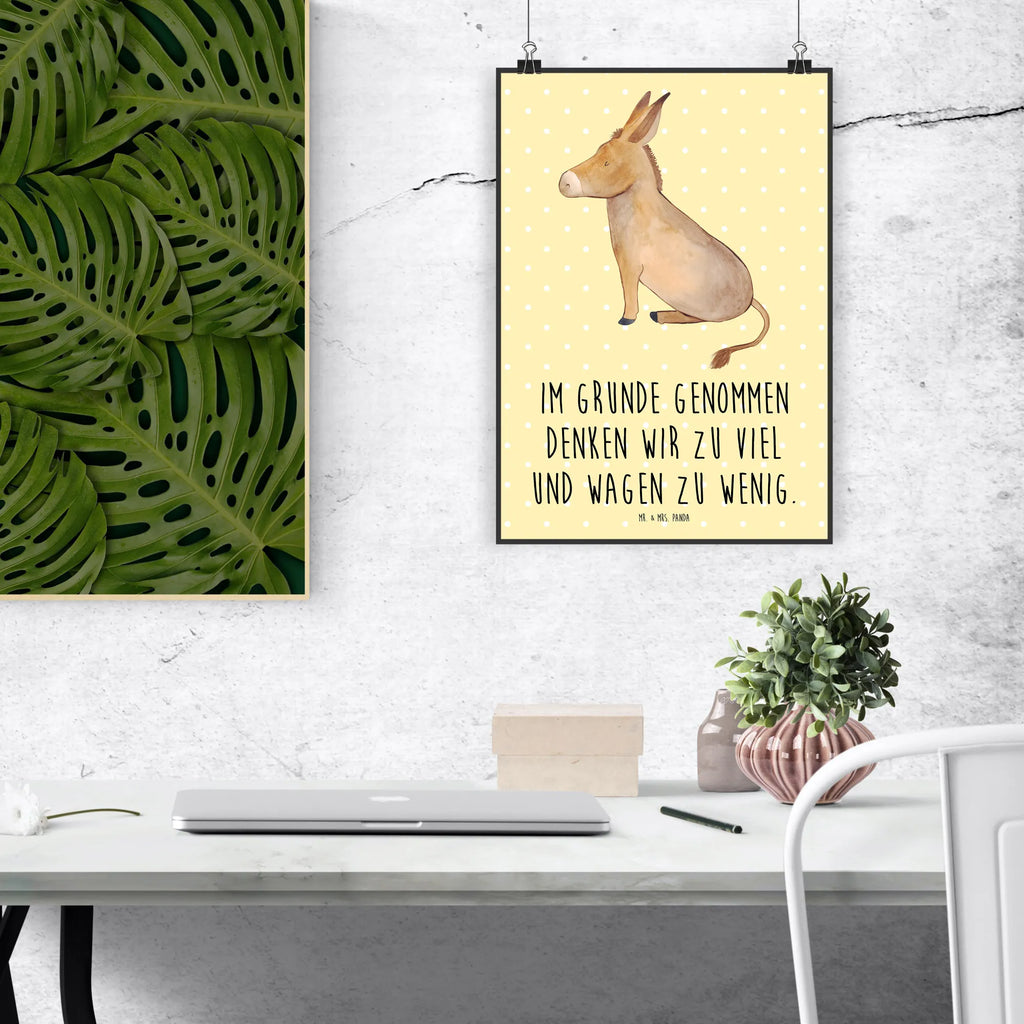 Plakat Osioł Wanddeko Bild, Raumdekoration, Kunstdruck, Designposter, Bild, Poster, Wandposter, Kinderposter, Küchenposter, Wanddeko, Posterdruck, Wanddekoration, Mr. & Mrs. Panda Poster, Handgemaltes Poster, Tiermotive, Gute Laune, lustige Sprüche, Tiere, Weisheit, positive gedanken, Ziel, Esel, Lebensziel, Lebensglück, Lebensmut, tapferkeit, Mut, zuversicht, erfolg