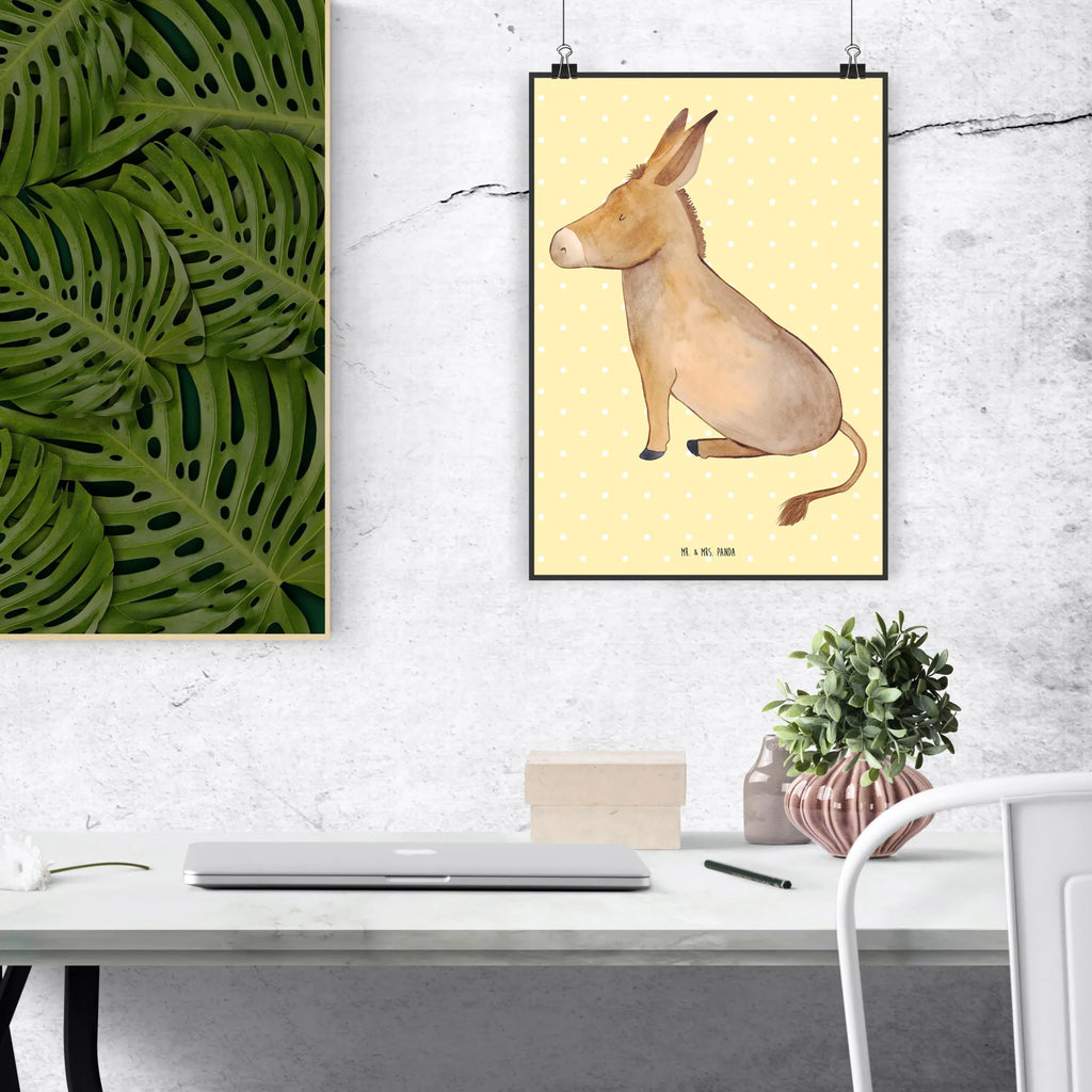 Plakat Osioł Wanddeko Bild, Raumdekoration, Kunstdruck, Designposter, Bild, Poster, Wandposter, Kinderposter, Küchenposter, Wanddeko, Posterdruck, Wanddekoration, Mr. & Mrs. Panda Poster, Handgemaltes Poster, Tiermotive, Gute Laune, lustige Sprüche, Tiere, Weisheit, positive gedanken, Ziel, Esel, Lebensziel, Lebensglück, Lebensmut, tapferkeit, Mut, zuversicht, erfolg