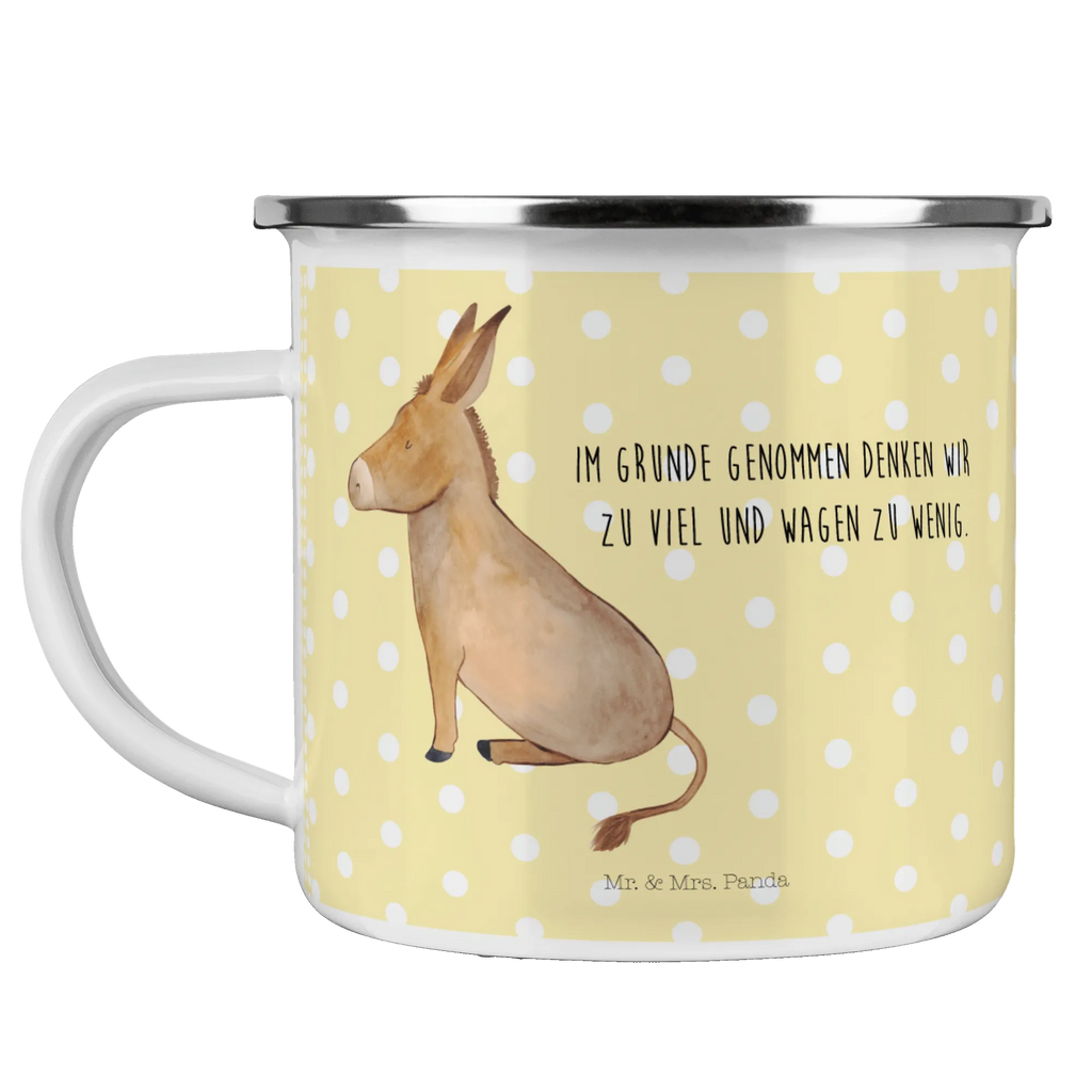 Kempingowy kubek emaliowany Osioł Motywy zwierzęce, dobra energia, zabawne powiedzonka, zwierzęta