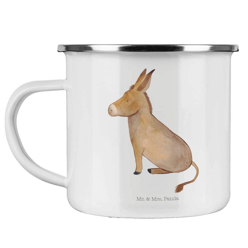 Kempingowy kubek emaliowany Osioł Motywy zwierzęce, dobra energia, zabawne powiedzonka, zwierzęta