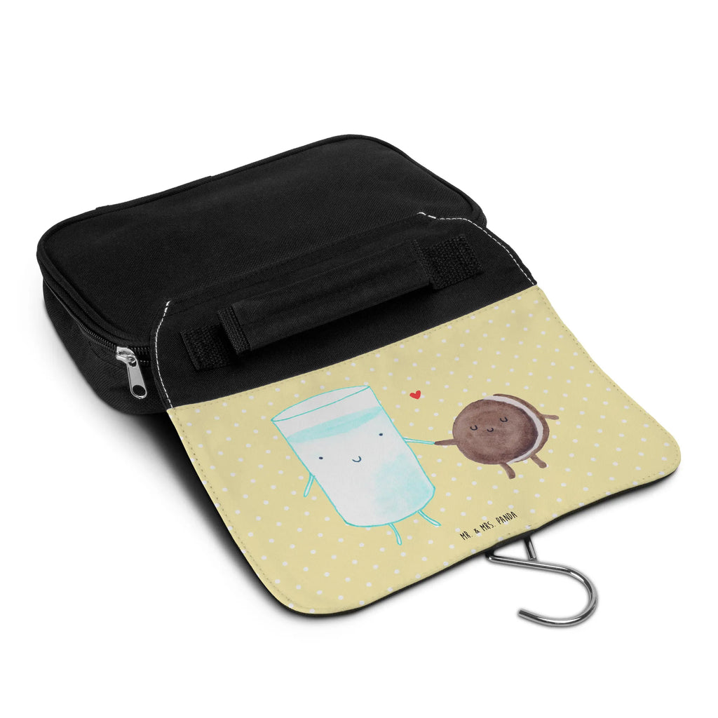 Kosmetyczka mleko ciastko Schminkbeutel, Reisebeutel, hygienetasche, hygienebeutel, beautycase, Waschbeutel, Kosmetiktasche, Necessaire, Kulturbeutel Waschbar, Kulturtasche, Waschtasche, badtasche, Toilettentasche, Schminktasche, Kulturbeutel, Lustige Sprüche, Tiere, Tiermotive, Gute Laune, Milch, Kaffee, Romantisch, Milk, Perfektes Paar, Motiv Süß, Keks, Einladung Frühstück, Cookie, Kekse