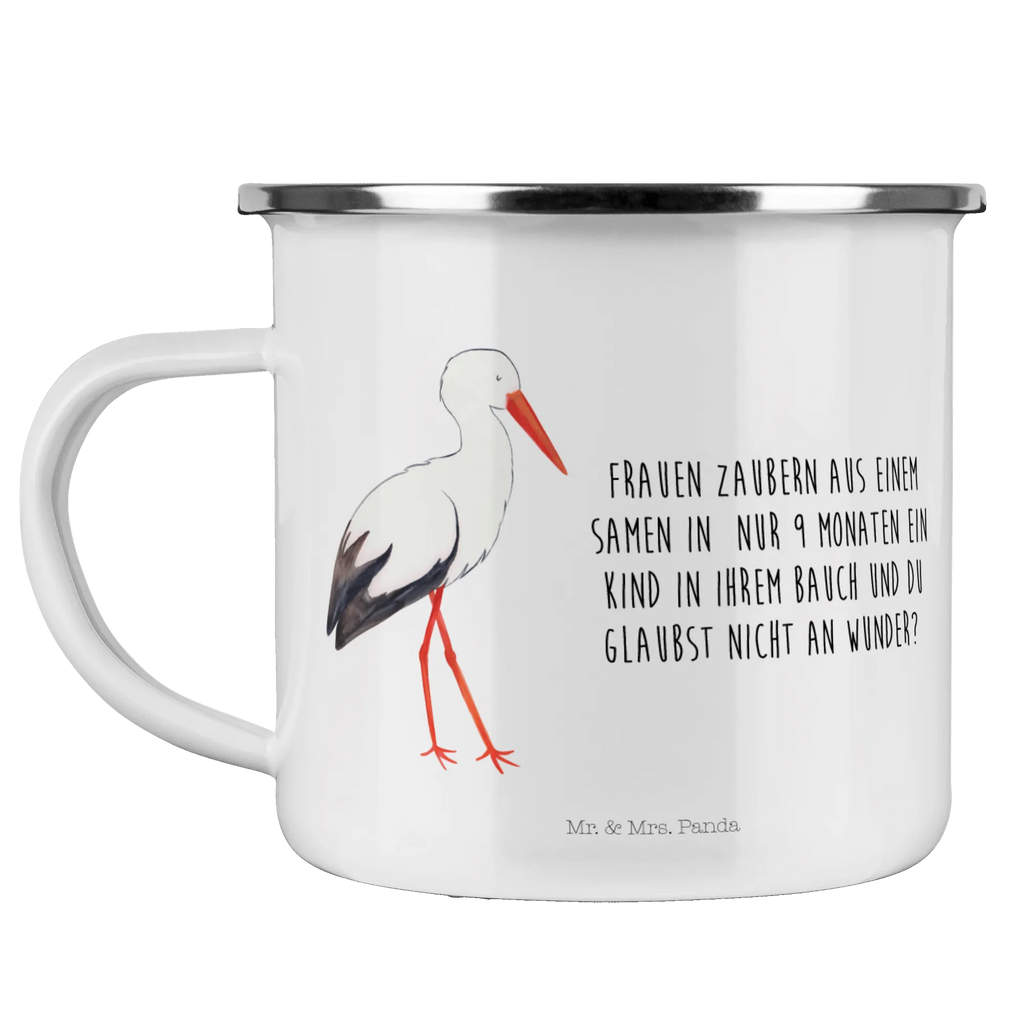 Enamel camping mug Stork Trinkbecher, reisetasse, blechbecher, Pott, metallbecher, wanderbecher, Emailletasse, Tasse, Teetasse, Becher, Campingtasse, emaillebecher, Tasse Emaille, Emaille Tasse, Campingbecher, Kaffeebecher, Metalltasse, Kaffeetasse, becher emaille, Reisebecher, wandertasse, Teebecher, Blechtasse, Emaille Becher, Tiere, Tiermotive, Gute Laune, Lustige Sprüche, Babybauch, Baby, Mütter, Mutter, Schwangerschaft, Storch, Mutter Werden, Störche, Schwanger, Geburt