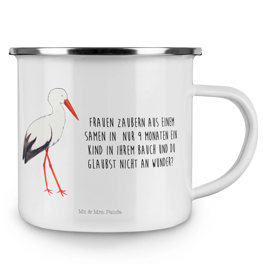 Enamel camping mug Stork Trinkbecher, reisetasse, blechbecher, Pott, metallbecher, wanderbecher, Emailletasse, Tasse, Teetasse, Becher, Campingtasse, emaillebecher, Tasse Emaille, Emaille Tasse, Campingbecher, Kaffeebecher, Metalltasse, Kaffeetasse, becher emaille, Reisebecher, wandertasse, Teebecher, Blechtasse, Emaille Becher, Tiere, Tiermotive, Gute Laune, Lustige Sprüche, Babybauch, Baby, Mütter, Mutter, Schwangerschaft, Storch, Mutter Werden, Störche, Schwanger, Geburt