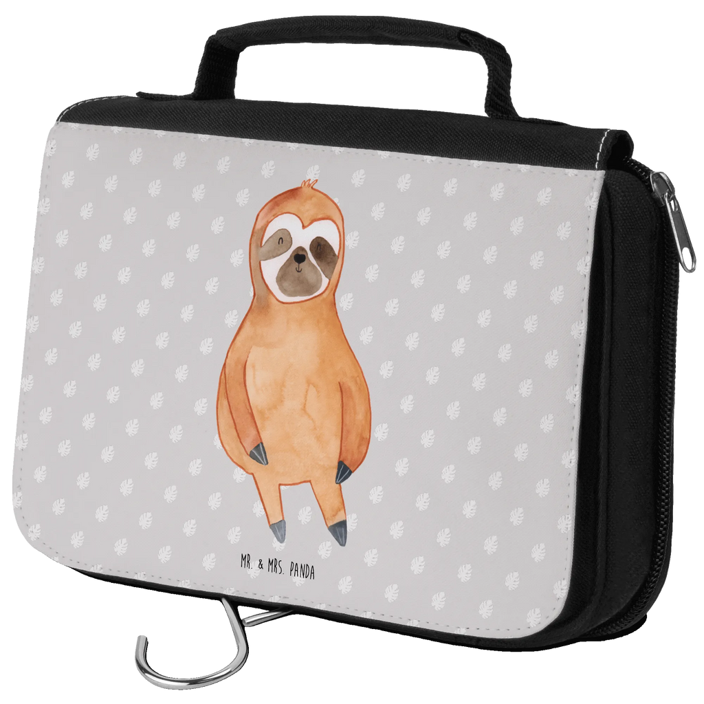 Wash bag sloth Satisfied Kulturtasche, Waschtasche, Schminktasche, hygienetasche, Kulturbeutel Waschbar, Kulturbeutel, Kosmetiktasche, hygienebeutel, Schminkbeutel, Reisebeutel, badtasche, Necessaire, Waschbeutel, Toilettentasche, beautycase, Faultier, Faultier Geschenk, Faultier Deko, Glück, Relaxen, glücklich, Ruhe, Pause, faul, Zufrieden, Frieden, Lieblingstier, Faultiere, Gelassenheit, Happy, Zufriedenheit