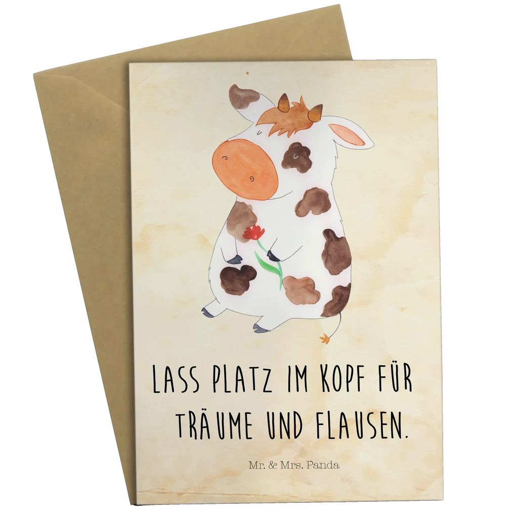Kartka okolicznościowa Krowa Geburtstagskarte, Grußkarte, Einladungskarte, Ansichtskarten, Karte, Glückwunschkarte, Klappkarte, Hochzeitskarte, Bauernhof, Hoftiere, Landwirt, Landwirtin, Spruch, Flausen, Milchkuh, Kuh, Hof, Milch, Kühe, Magie, Träume, Motivtion