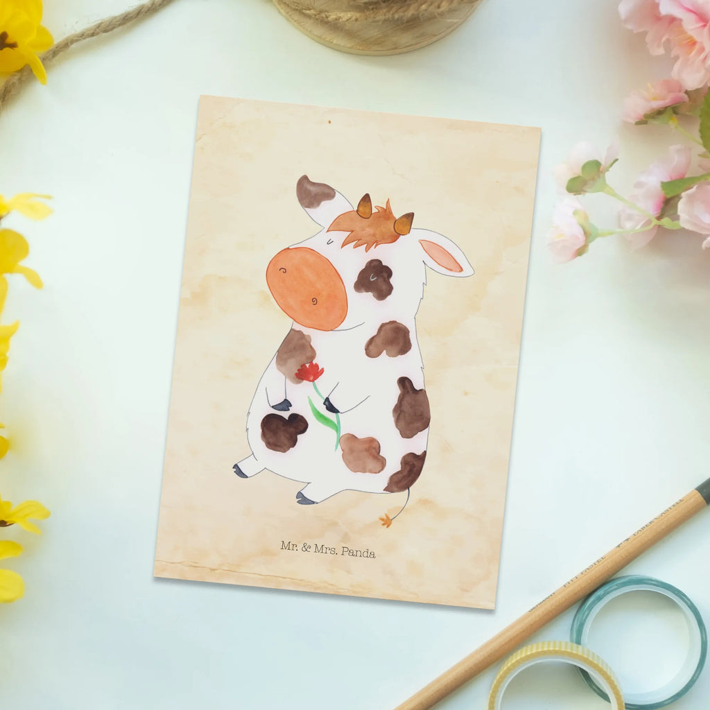 Postcard Cow Postcard, gift, card, letter, invitation, paper, gift card, invitation card, postcards, farm, farm animals, animals, cow, yard, motivtion, saying, magic, dairy cow, milk, nonsense, dreams, cows