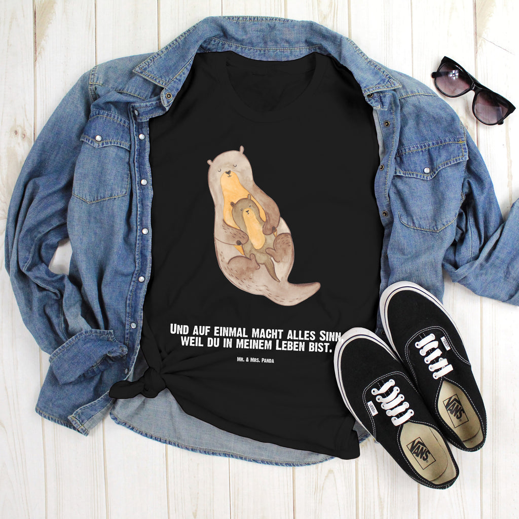Personalisiertes T-Shirt Otter mit Kind T-Shirt Personalisiert, T-Shirt mit Namen, T-Shirt mit Aufruck, Männer, Frauen, Wunschtext, Bedrucken, Otter, Fischotter, Seeotter, Otter Seeotter See Otter
