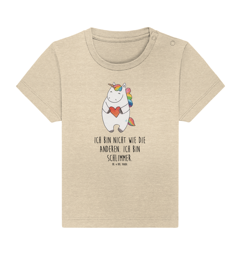 Organic Baby Shirt Einhorn Herz Baby T-Shirt, Jungen Baby T-Shirt, Mädchen Baby T-Shirt, Shirt, Einhorn, Einhörner, Einhorn Deko, Pegasus, Unicorn, Herz, schlimm, böse, witzig, lustig, Freundin, anders, bunt
