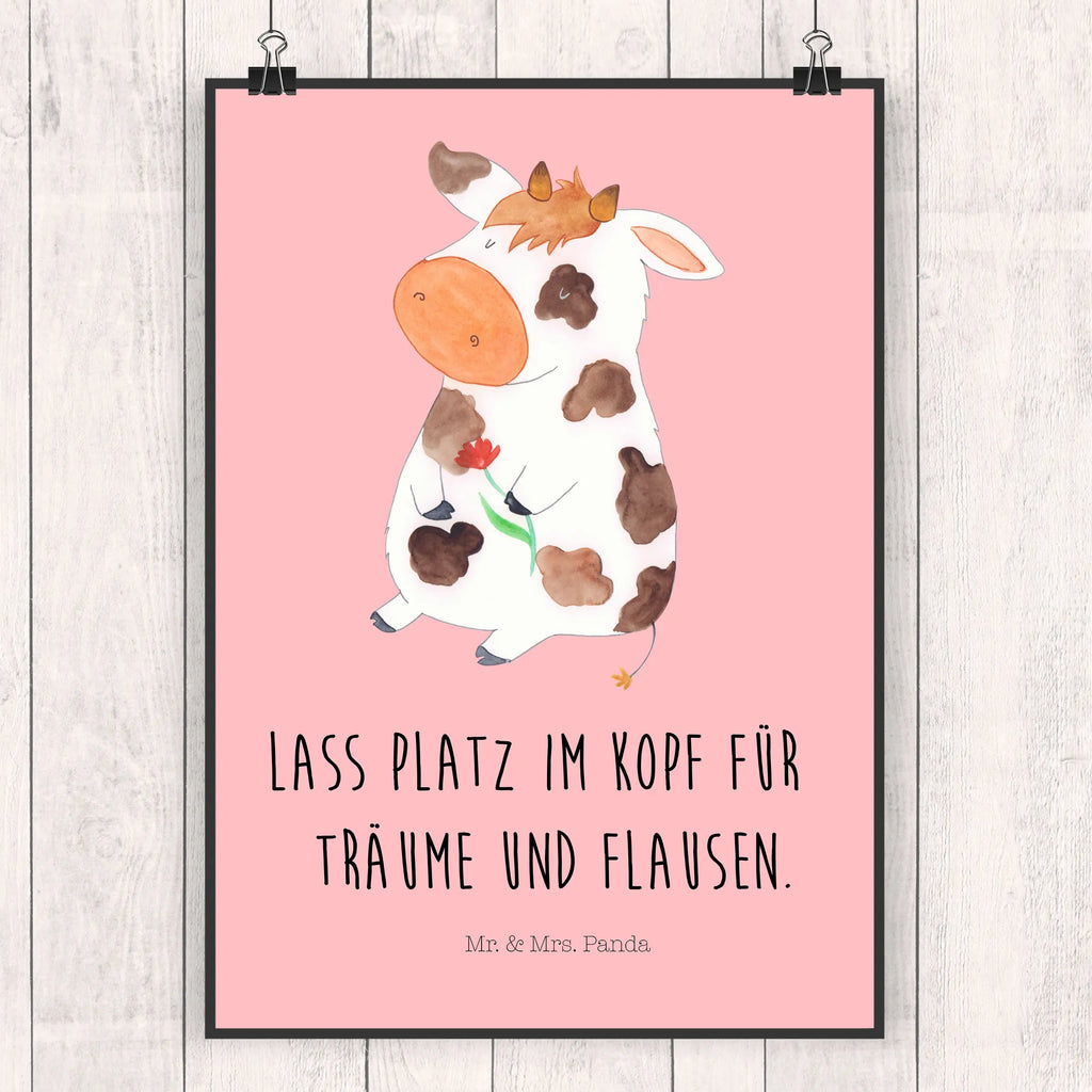 Plakat Krowa Handgemaltes Poster, Mr. & Mrs. Panda Poster, Poster, Wanddeko, Wanddekoration, Raumdekoration, Kunstdruck, Bild, Küchenposter, Wanddeko Bild, Designposter, Wandposter, Posterdruck, Kinderposter, Bauernhof, Hoftiere, Landwirt, Landwirtin, Träume, Motivtion, Magie, Kühe, Flausen, Milch, Hof, Kuh, Milchkuh, Spruch