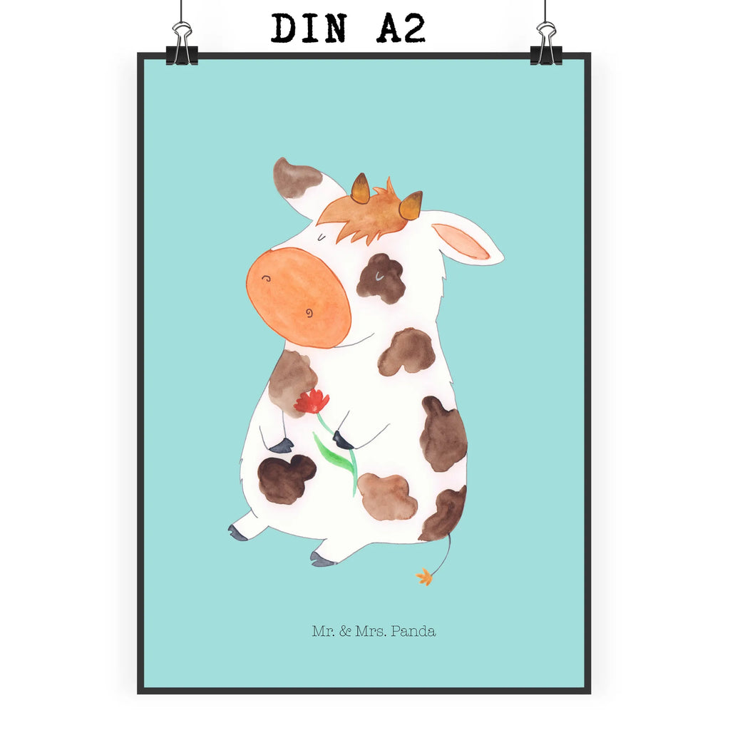 Plakat Krowa Handgemaltes Poster, Mr. & Mrs. Panda Poster, Poster, Wanddeko, Wanddekoration, Raumdekoration, Kunstdruck, Bild, Küchenposter, Wanddeko Bild, Designposter, Wandposter, Posterdruck, Kinderposter, Bauernhof, Hoftiere, Landwirt, Landwirtin, Träume, Motivtion, Magie, Kühe, Flausen, Milch, Hof, Kuh, Milchkuh, Spruch