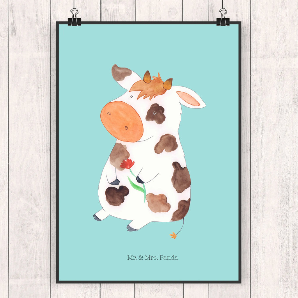 Plakat Krowa Handgemaltes Poster, Mr. & Mrs. Panda Poster, Poster, Wanddeko, Wanddekoration, Raumdekoration, Kunstdruck, Bild, Küchenposter, Wanddeko Bild, Designposter, Wandposter, Posterdruck, Kinderposter, Bauernhof, Hoftiere, Landwirt, Landwirtin, Träume, Motivtion, Magie, Kühe, Flausen, Milch, Hof, Kuh, Milchkuh, Spruch