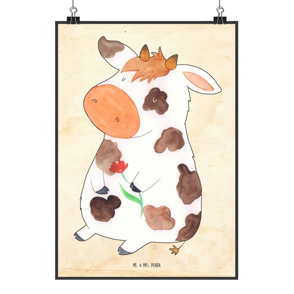 Plakat Krowa Handgemaltes Poster, Mr. & Mrs. Panda Poster, Poster, Wanddeko, Wanddekoration, Raumdekoration, Kunstdruck, Bild, Küchenposter, Wanddeko Bild, Designposter, Wandposter, Posterdruck, Kinderposter, Bauernhof, Hoftiere, Landwirt, Landwirtin, Träume, Motivtion, Magie, Kühe, Flausen, Milch, Hof, Kuh, Milchkuh, Spruch