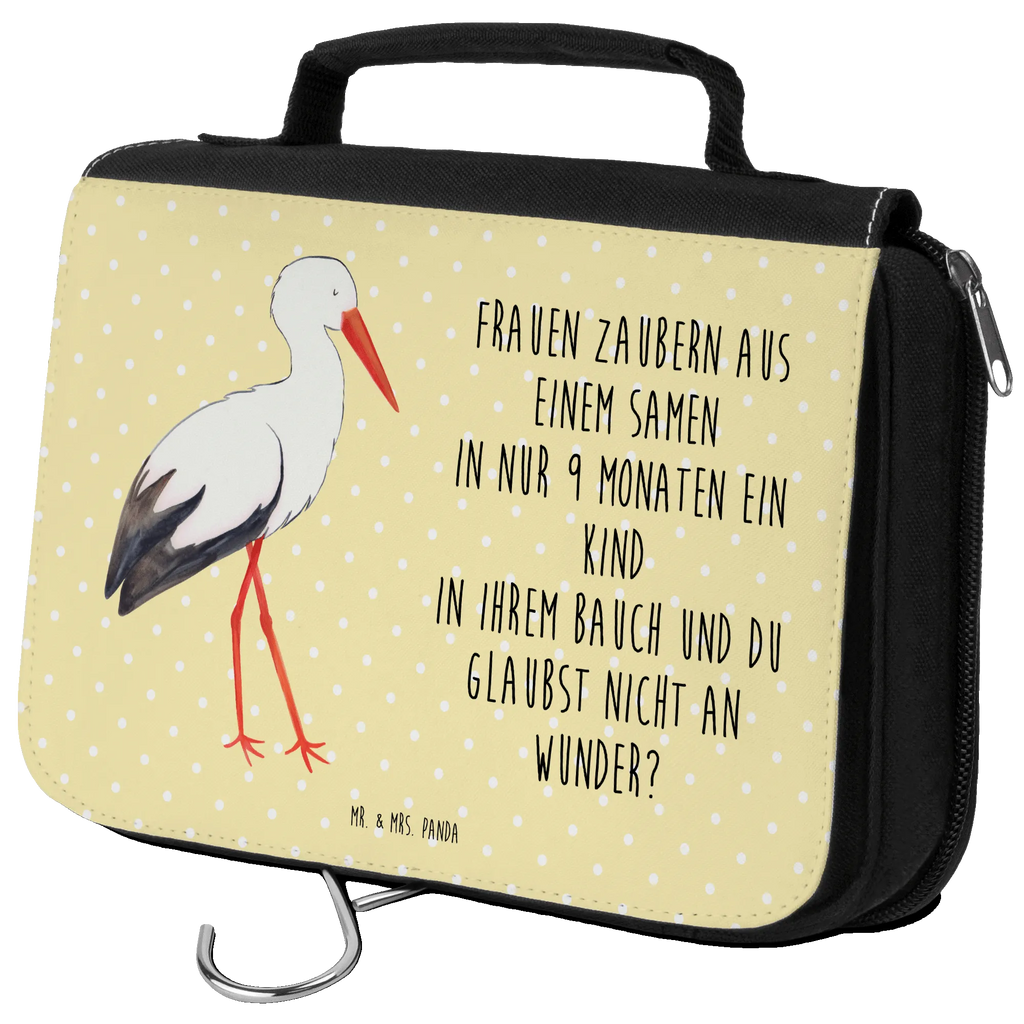 Kulturbeutel Storch Kosmetiktasche, beautycase, Schminktasche, Necessaire, Reisebeutel, hygienetasche, Waschbeutel, Waschtasche, Schminkbeutel, hygienebeutel, Kulturbeutel Waschbar, Toilettentasche, Kulturtasche, Kulturbeutel, badtasche, Lustige Sprüche, Tiere, Tiermotive, Gute Laune, Schwangerschaft, Geburt, Mutter Werden, Babybauch, Mutter, Storch, Mütter, Baby, Störche, Schwanger