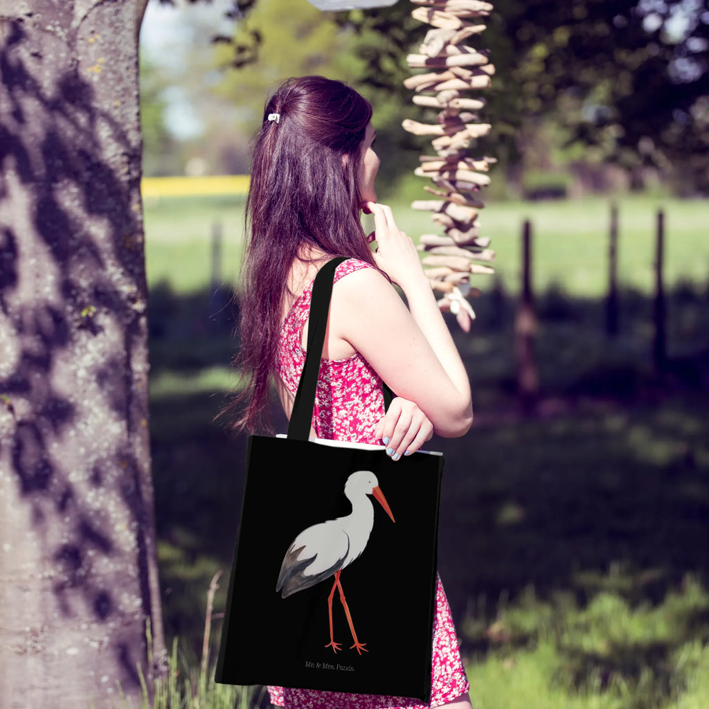 Tote bag Stork Stoffbeutel, Tasche, Laptoptasche, Badetasche, Jutetasche, Stofftasche, Beutel, Jutebeutel, Schultertasche, Beuteltasche, Strandtasche, Tragetasche, Einkaufstasche, Umhängetasche, Shopper, Einkaufstüte, Tiermotive, Gute Laune, lustige Sprüche, Tiere, Mutter werden, Schwangerschaft, Schwanger, Storch, Baby, Mütter, Störche, Mutter, Geburt, Babybauch