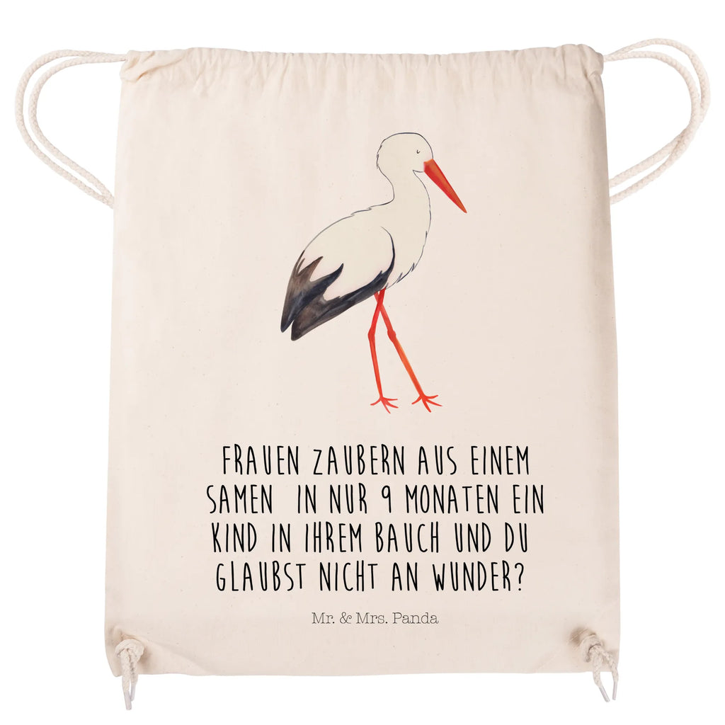 Drawstring bag Stork carrier bag, hipster, gym bag, sports bag, bag, jute bag, small animals, cute, funny, cute animal motives, hand drawn, small world, funny sayings, good mood, happy, gifts, gift ideas, special gifts, animal lover, card, pregnancy, mother, birth, baby, baby bump, becoming a mother, stork, pregnant, mothers
