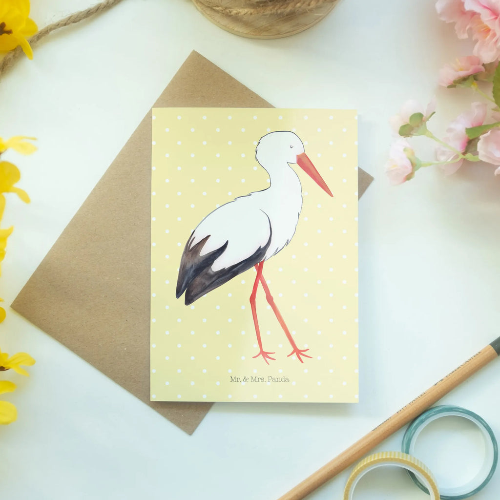 Greetings card Stork greeting card, folding card, wedding card, birthday card, invitation card, small animals, cute, funny, cute animal motives, hand drawn, small world, funny sayings, good mood, happy, gifts, gift ideas, special gifts, animal lover, card, stork, mothers, pregnancy, birth, baby bump, baby, pregnant, mother, becoming a mother
