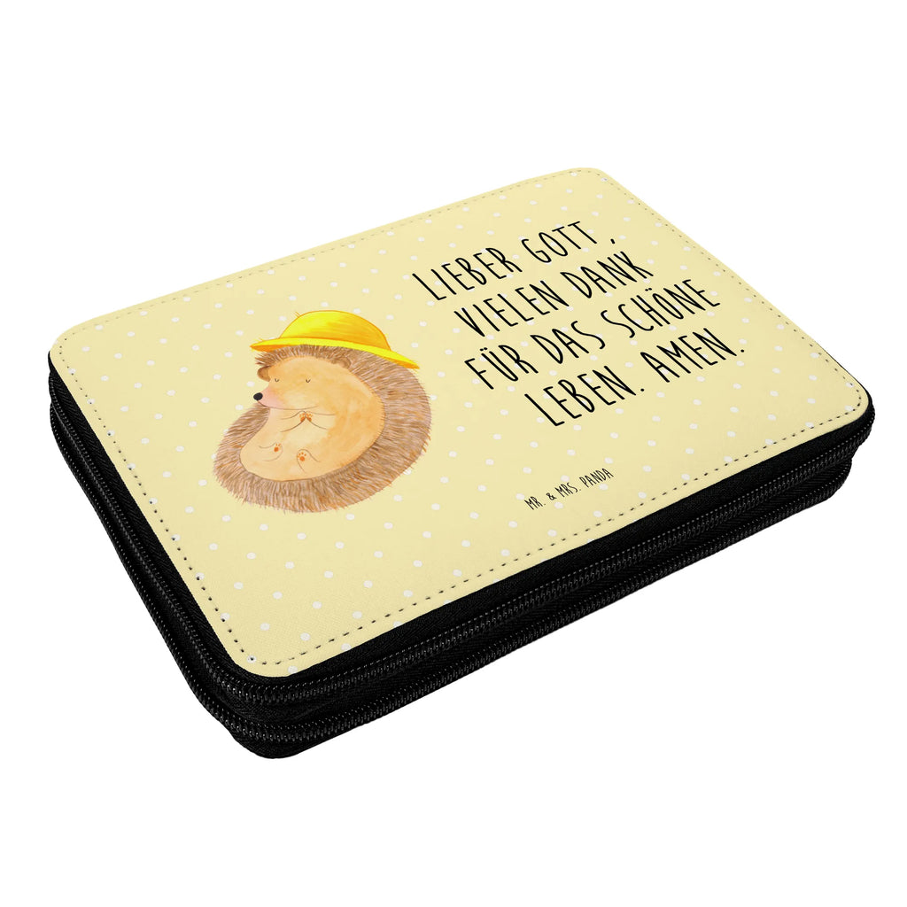 Federmappe Igel Beten Stiftemappe, Mäppchen, Schreibetui, Buntstiftmäppchen, Stiftebeutel, Buntstiftetui, Bleistift Etui, Stifte Etui, Schlampermäppchen, Schulmäppchen, Stiftetasche, Schüleretui, Federmappe Set, Zeichenetui, Stifteetui, Bleistiftetui, Farbstiftetui, Schreibmappe, Malmappe, Federmäppchen, Federtasche, Etui für Stifte, Schuletui, Lustige Sprüche, Tiere, Tiermotive, Gute Laune, Sonnenhut, Igel mit Hut, Beten, Leben, Igel, Amen, Dankbar, Dankbar sein, Dankbarkeit, Genießen, Gott