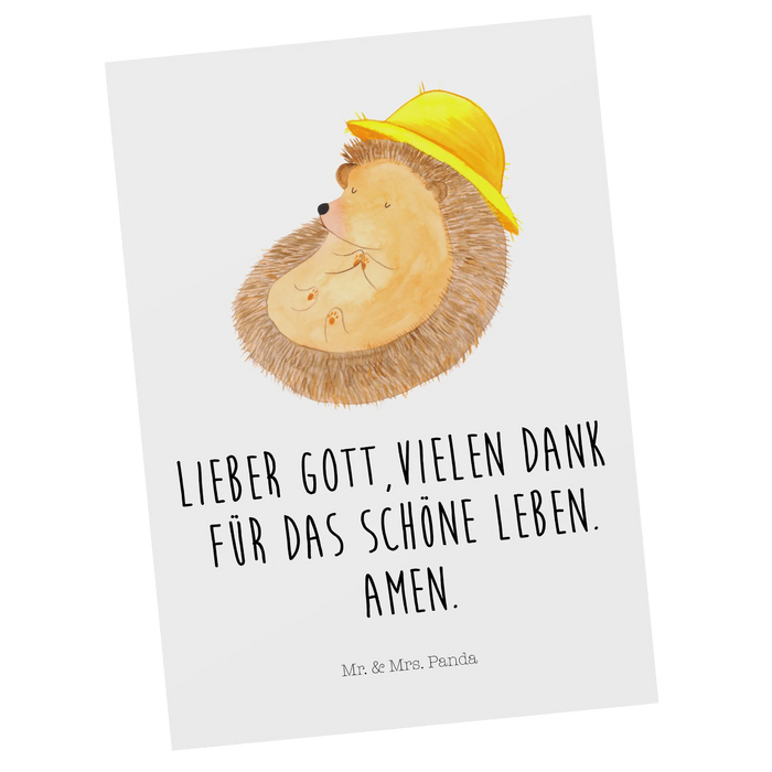 Postkarte Igel Beten