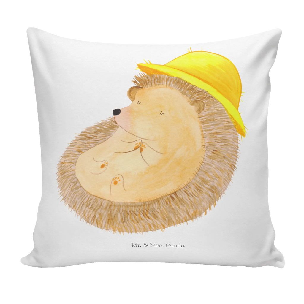 Cushion Hedgehog Pray soft, couch, cushion, settee, pillows, Pillow, pillow case, 40x40, fluffy, bed, 40 x 40, sofa, bedroom, pad, small animals, cute, funny, cute animal motives, hand drawn, small world, funny sayings, good mood, happy, gifts, gift ideas, special gifts, animal lover, card, hedgehog with hat, God, hedgehog, be grateful, sun hat, enjoy, Amen, life, gratitude, pray