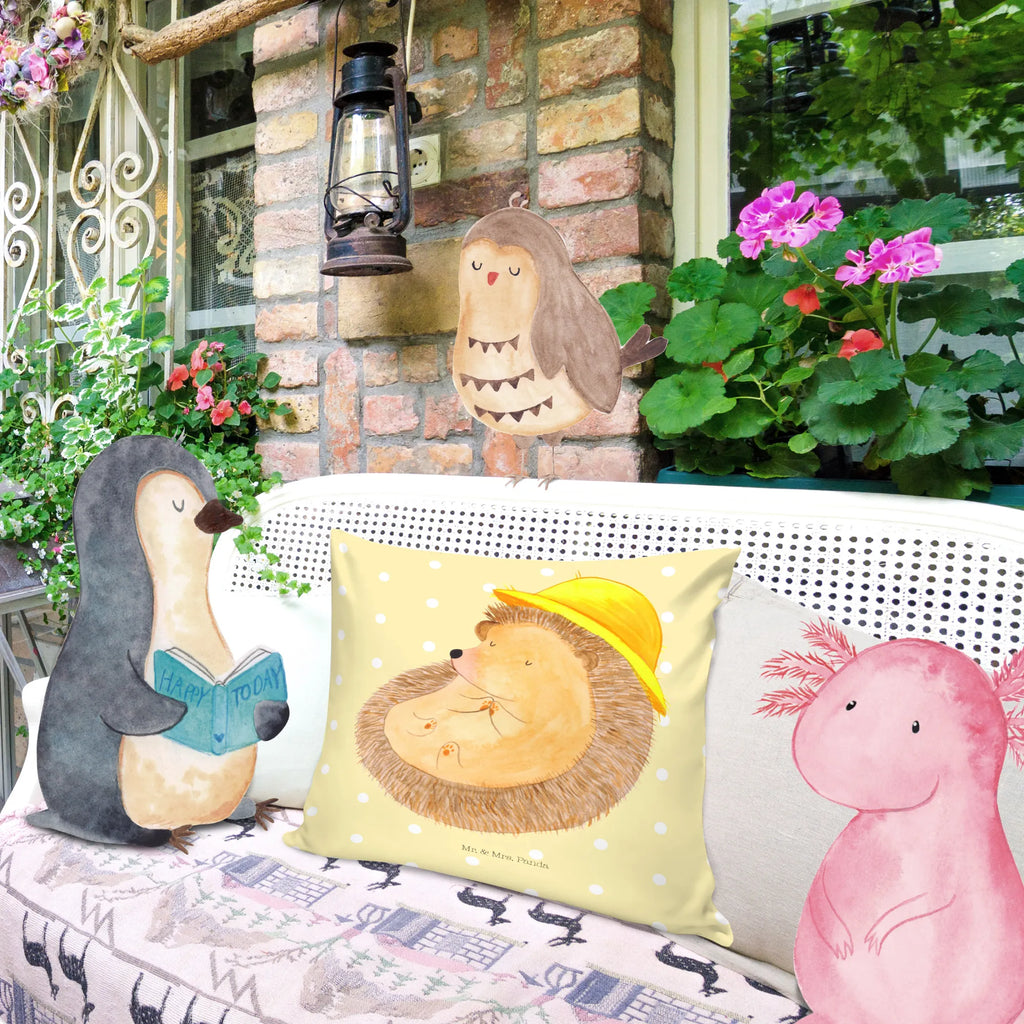 Cushion Hedgehog Pray soft, couch, cushion, settee, pillows, Pillow, pillow case, 40x40, fluffy, bed, 40 x 40, sofa, bedroom, pad, small animals, cute, funny, cute animal motives, hand drawn, small world, funny sayings, good mood, happy, gifts, gift ideas, special gifts, animal lover, card, hedgehog with hat, God, hedgehog, be grateful, sun hat, enjoy, Amen, life, gratitude, pray