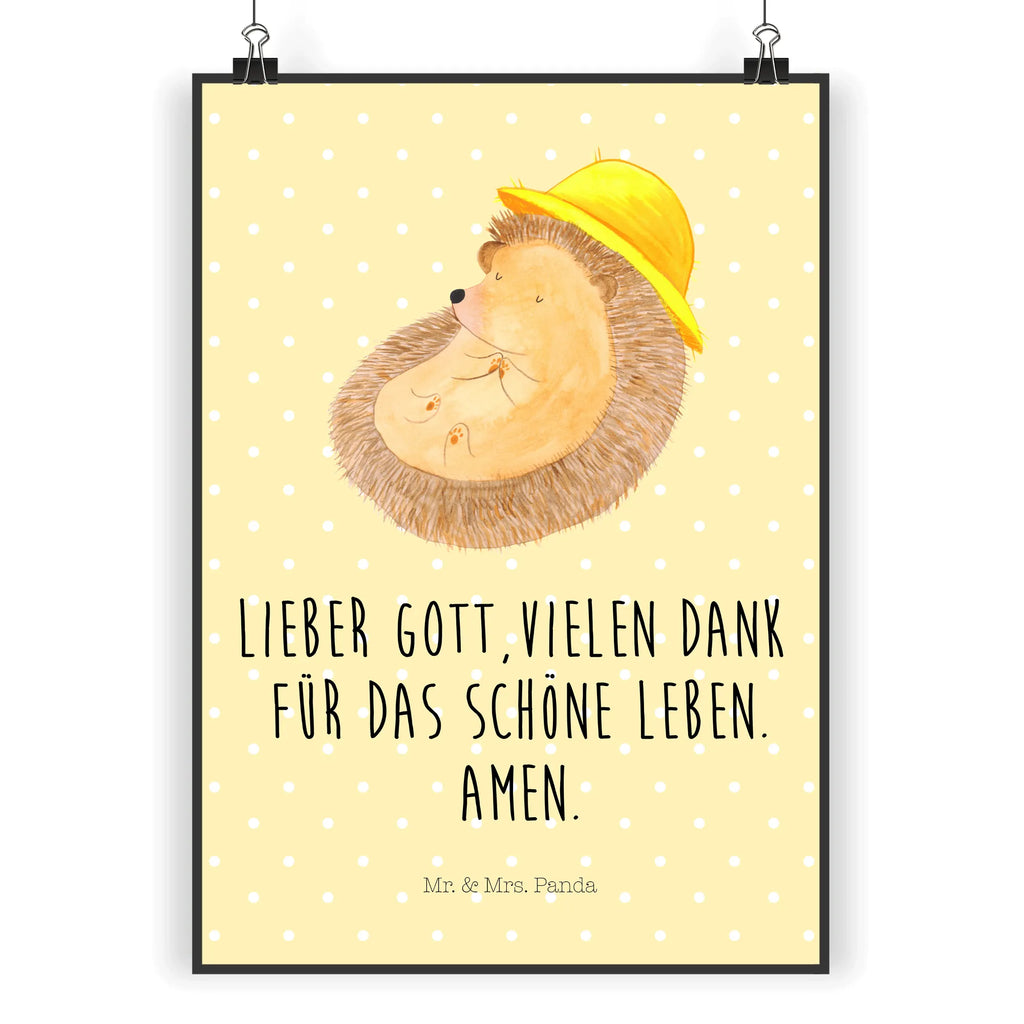 Poster Hedgehog Pray Mr. & Mrs. Panda Poster, Deko Bild, Wanddekoration, Wandposter, Deko Poster, drucke, wanddruck, kunstdruck poster, wandkunst, kunstposter, Wandbild, Panda Poster, Kunstdruck, Wandschmuck, Poster, typografie poster, Bild, Designposter, wanddeko, Wanddeko Bild, Plakat, Design Poster, grafikposter, Posterdruck, Lustige Sprüche, Tiere, Gute Laune, Tiermotive, Genießen, Leben, Igel, Igel mit Hut, Amen, Dankbarkeit, Sonnenhut, Dankbar, Gott, Beten, Dankbar sein