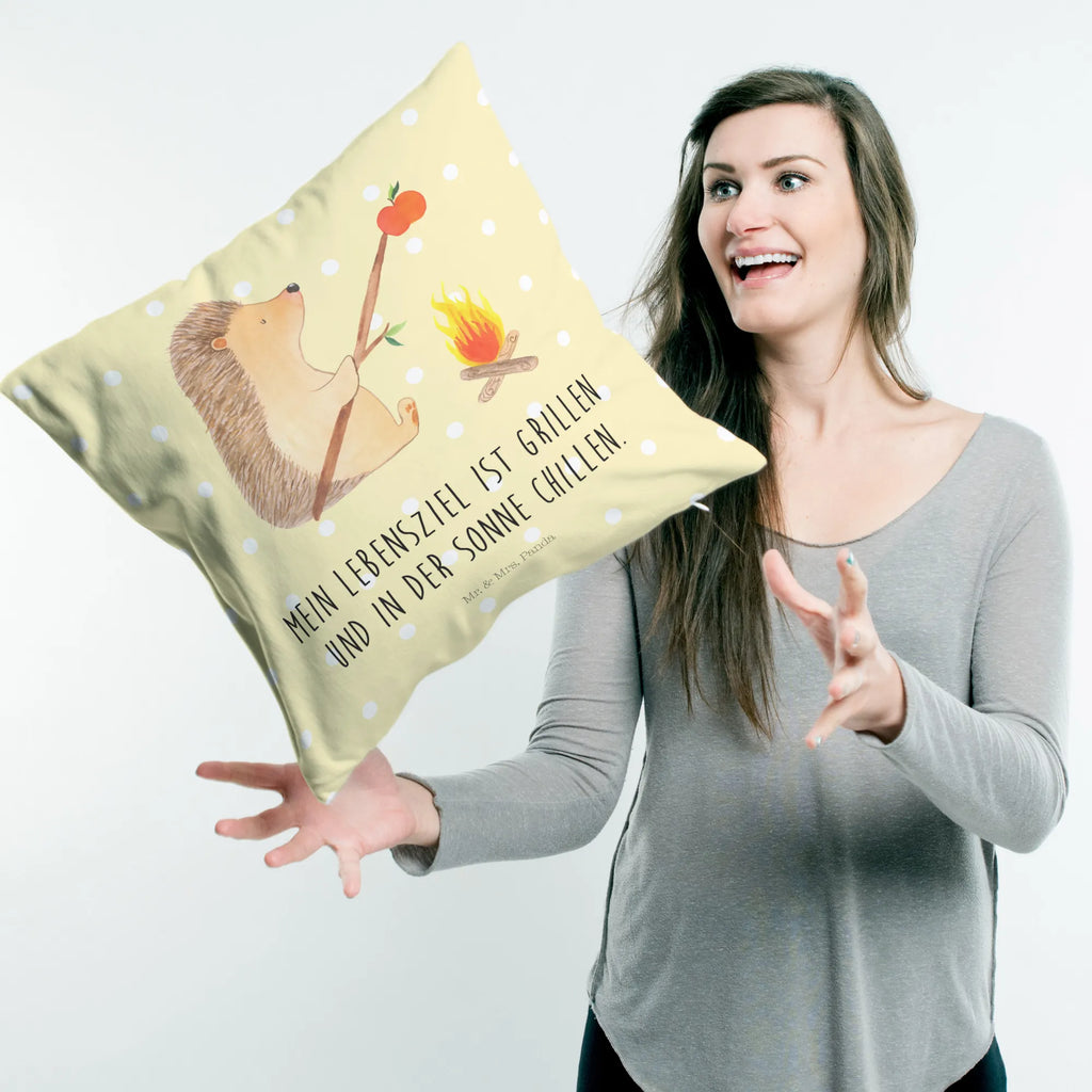 Cushion Hedgehog grilling pad, 40x40, Pillow, bedroom, soft, couch, cushion, sofa, pillow case, settee, fluffy, 40 x 40, pillows, bed, small animals, cute, funny, cute animal motives, hand drawn, small world, funny sayings, good mood, happy, gifts, gift ideas, special gifts, animal lover, card, motivation, hedgehog, saying, meaning of life, goals, barbecue, unemployed