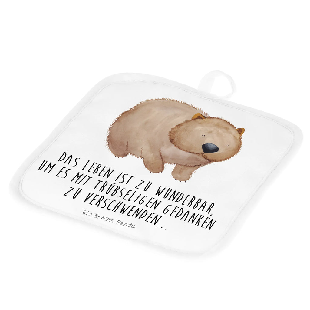 2-elementowy zestaw podkładek pod garnki Wombat Ofenhandschuh, Topflappen 2er Set, Topflappen, Topflappenset, Topfuntersetzer, Topflappen lustig, Topflappen mit Spruch, Topfhandschuh, Topfhandschuhe, Schöne Topflappen, Ofenhandschuhe, Topflappen Set, Tiermotive, Gute Laune, lustige Sprüche, Tiere, Wombat, Spruch, Australien, Motivation, Das Leben ist schön