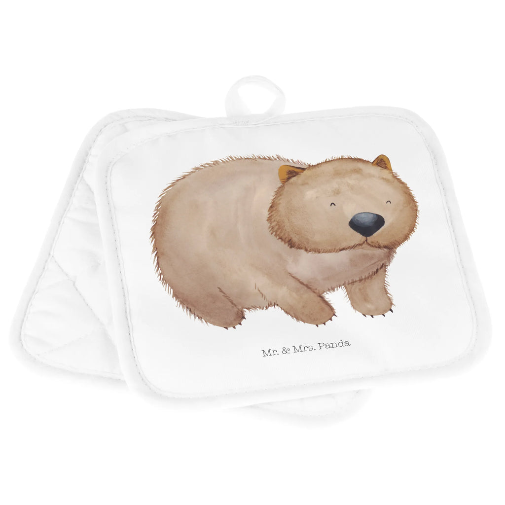 2-elementowy zestaw podkładek pod garnki Wombat Ofenhandschuh, Topflappen 2er Set, Topflappen, Topflappenset, Topfuntersetzer, Topflappen lustig, Topflappen mit Spruch, Topfhandschuh, Topfhandschuhe, Schöne Topflappen, Ofenhandschuhe, Topflappen Set, Tiermotive, Gute Laune, lustige Sprüche, Tiere, Wombat, Spruch, Australien, Motivation, Das Leben ist schön