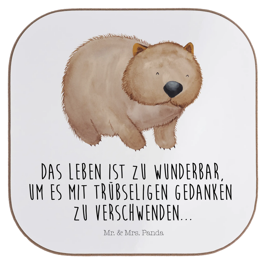 Square coaster Wombat Tassen Untersetzer, Untersetzer Gläser, Holzuntersetzer, Korkuntersetzer, Untersetzer für Gläser, Glasuntersetzer, Getränkeuntersetzer, Bierdeckel, Untersetzer Holz, Untersetzer Design, Untersetzer aus Holz, Untersetzer, Tiermotive, Gute Laune, lustige Sprüche, Tiere, Das Leben ist schön, Spruch, Australien, Motivation, Wombat
