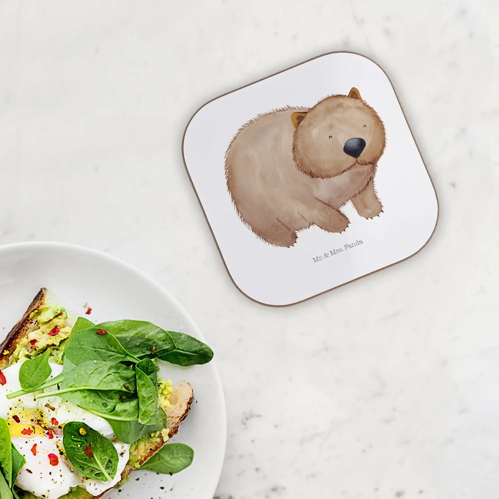 Square coaster Wombat Tassen Untersetzer, Untersetzer Gläser, Holzuntersetzer, Korkuntersetzer, Untersetzer für Gläser, Glasuntersetzer, Getränkeuntersetzer, Bierdeckel, Untersetzer Holz, Untersetzer Design, Untersetzer aus Holz, Untersetzer, Tiermotive, Gute Laune, lustige Sprüche, Tiere, Das Leben ist schön, Spruch, Australien, Motivation, Wombat