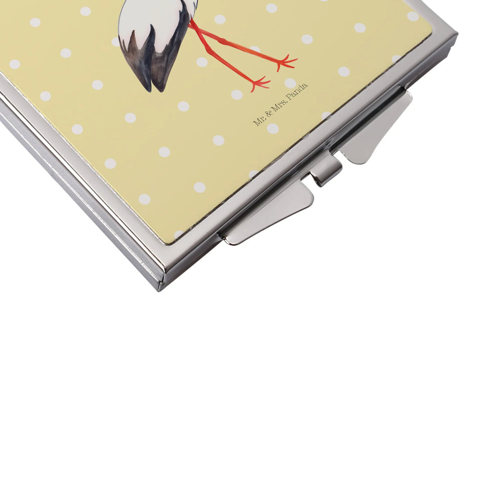 Kwadratowe lusterko do torebki Bocian Motywy zwierzęce, dobra energia, zabawne powiedzonka, zwierzęta