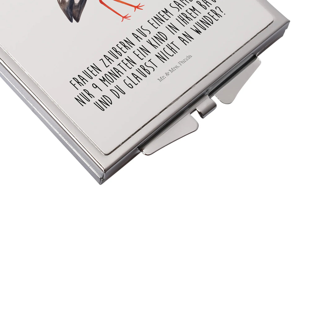 Kwadratowe lusterko do torebki Bocian Motywy zwierzęce, dobra energia, zabawne powiedzonka, zwierzęta