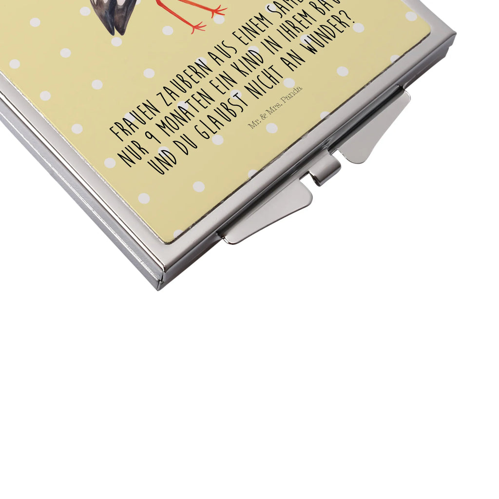 Kwadratowe lusterko do torebki Bocian Motywy zwierzęce, dobra energia, zabawne powiedzonka, zwierzęta