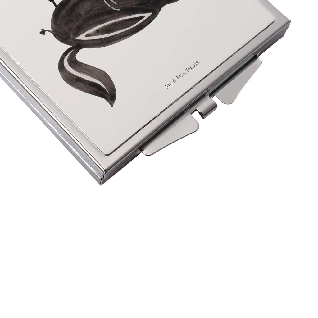 Handbag mirror skunk ball make-up mirror, mirror, handbag, silver, make up, square, Skunk, stinker, wisdom, skunk, wild animal, stinky, playful, predator