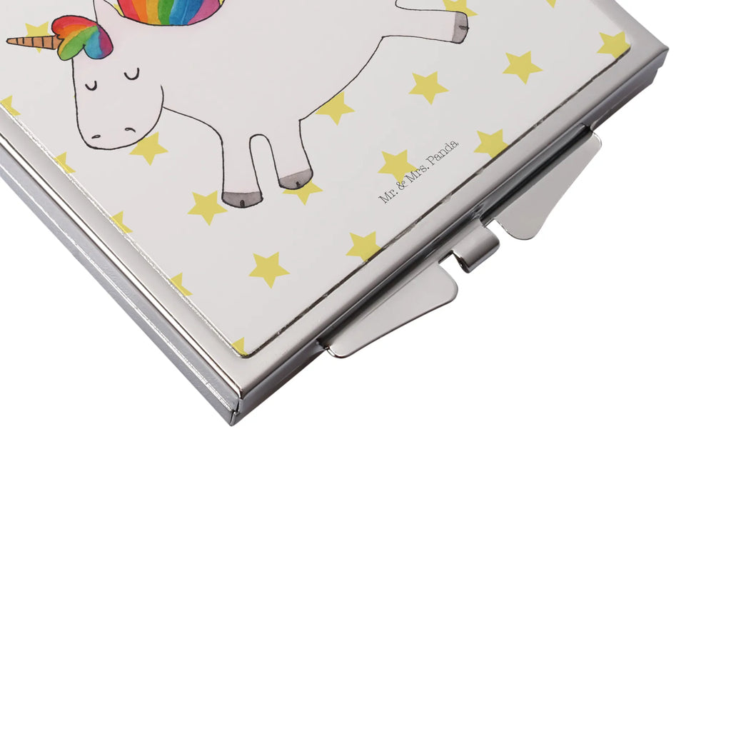 Handbag mirror unicorn happy make-up mirror, mirror, silver, handbag, square, make up, unicorn, unicorns, cheerful, funny, joy, happy, fun, joy of life